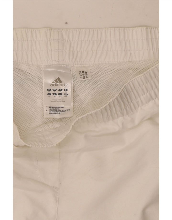 Adidas Bermudas deportivas para mujer, talla 40, poliéster blanco mediano
