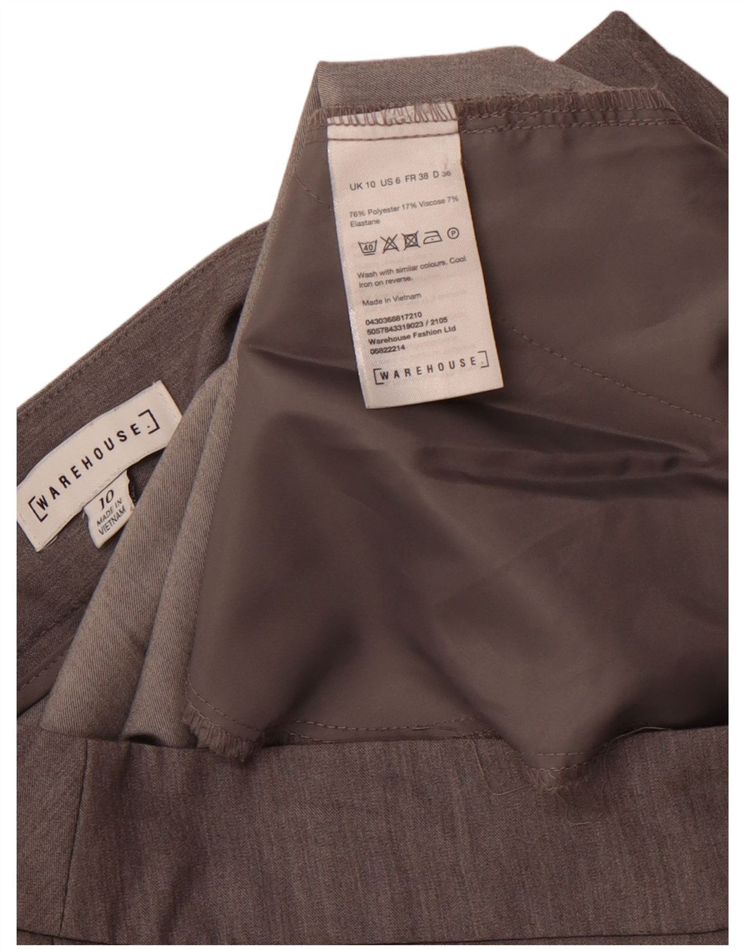 WAREHOUSE Pantalones de traje ajustados de cintura alta para mujer UK 10 Small W30 Grey