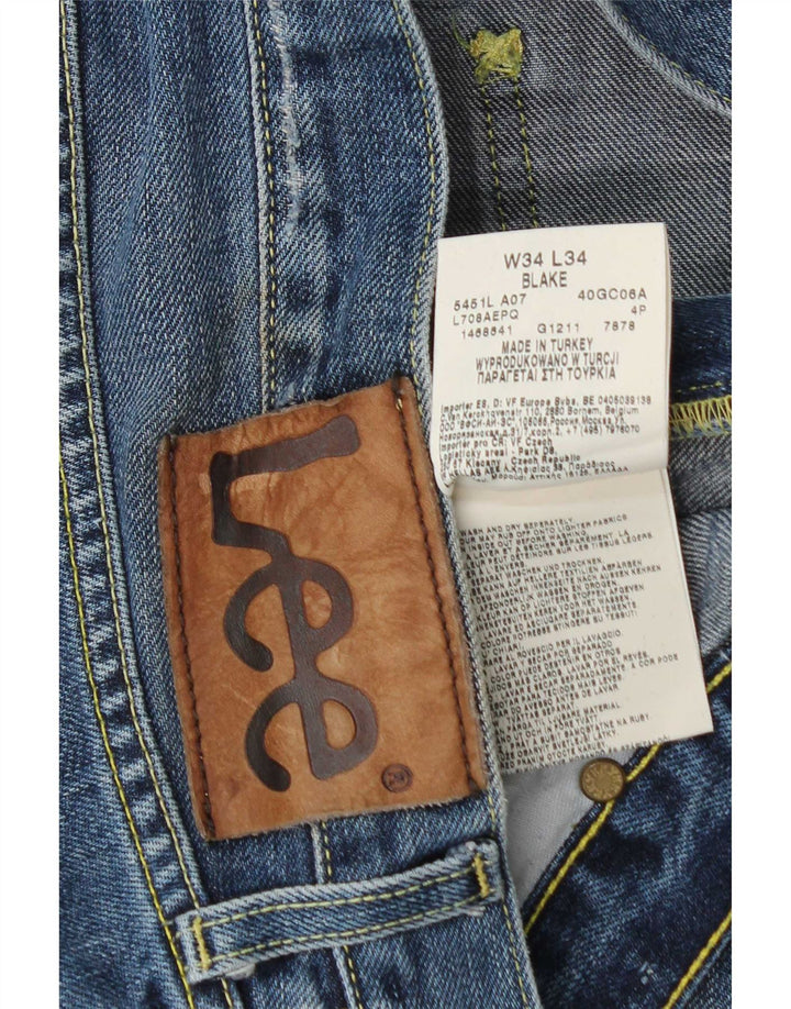 Lee Vaqueros Rectos Blake para Hombre W34 L30 Algodón Azul