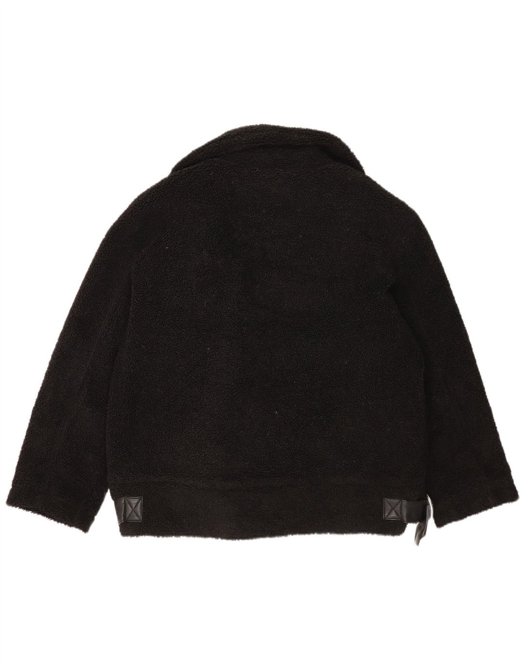 Topshop Chaqueta polar extragrande para mujer UK 14 Mediana Poliéster negro