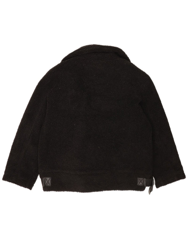 Topshop Chaqueta polar extragrande para mujer UK 14 Mediana Poliéster negro