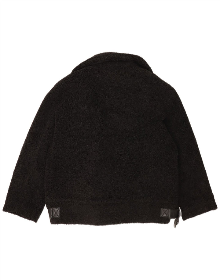 Topshop Chaqueta polar extragrande para mujer UK 14 Mediana Poliéster negro