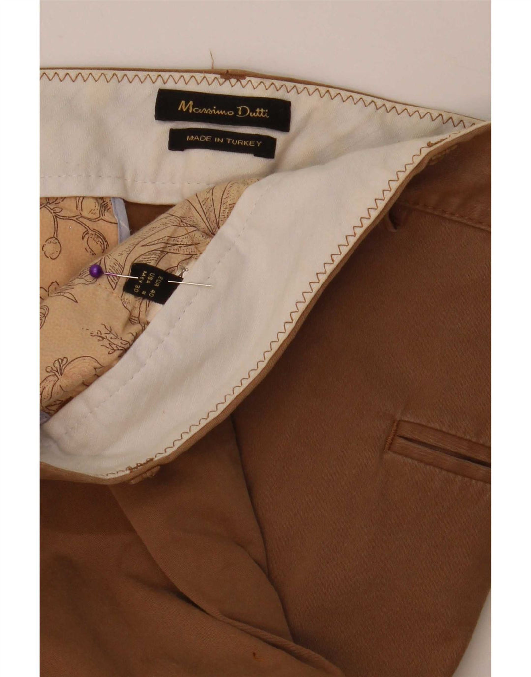 Massimo Dutti Pantalón Chino Slim Mujer EU 40 Medium W30 L30 Beige