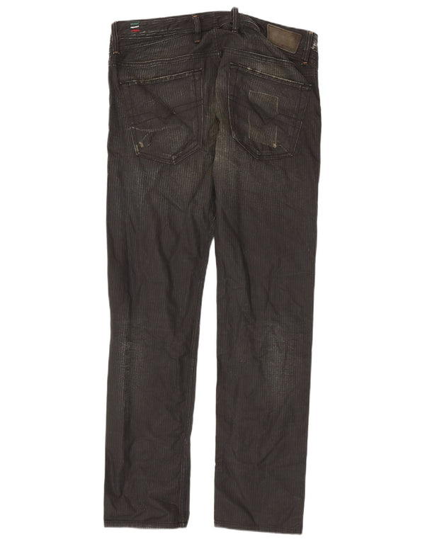 Diesel Hombre Shioner Vaqueros Ajustados Desgastados W32 L30 Algodón Negro