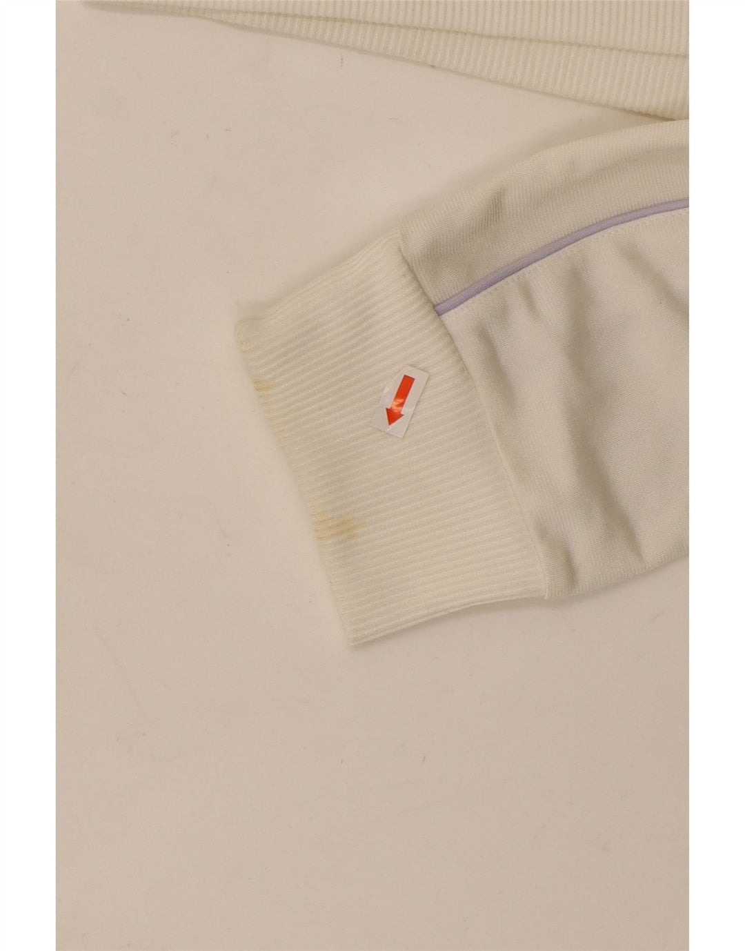 ADIDAS Chaqueta superior de chándal para mujer Reino Unido 16 Grande Poliéster blanco roto