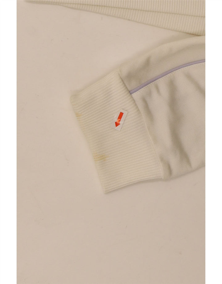 ADIDAS Chaqueta superior de chándal para mujer Reino Unido 16 Grande Poliéster blanco roto