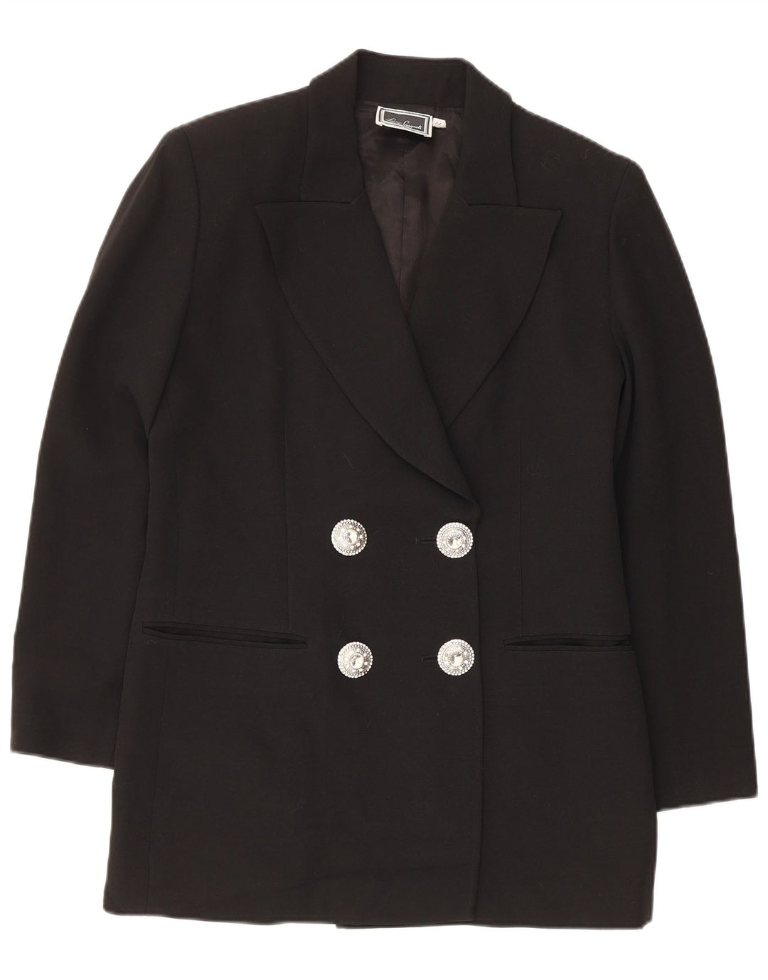 Luisa Spagnoli Chaqueta tipo blazer con doble botonadura para mujer IT 44 Medium Black