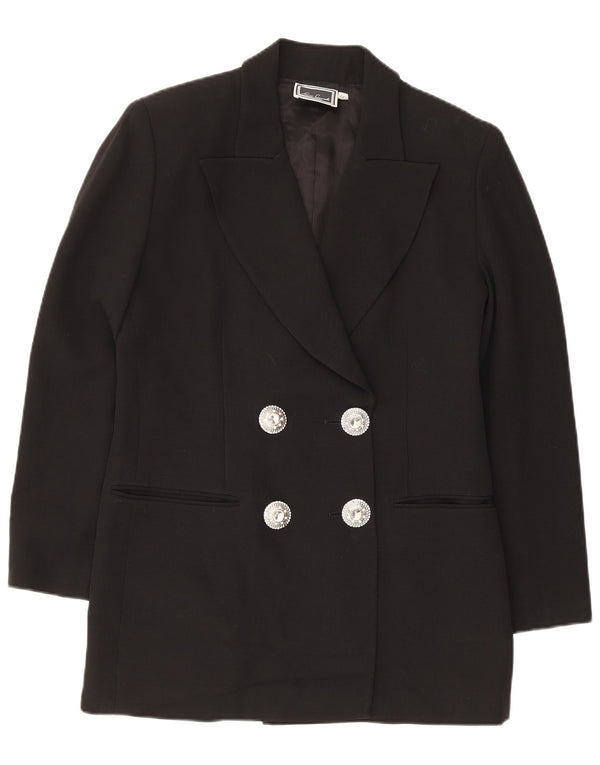 Luisa Spagnoli Chaqueta tipo blazer con doble botonadura para mujer IT 44 Medium Black