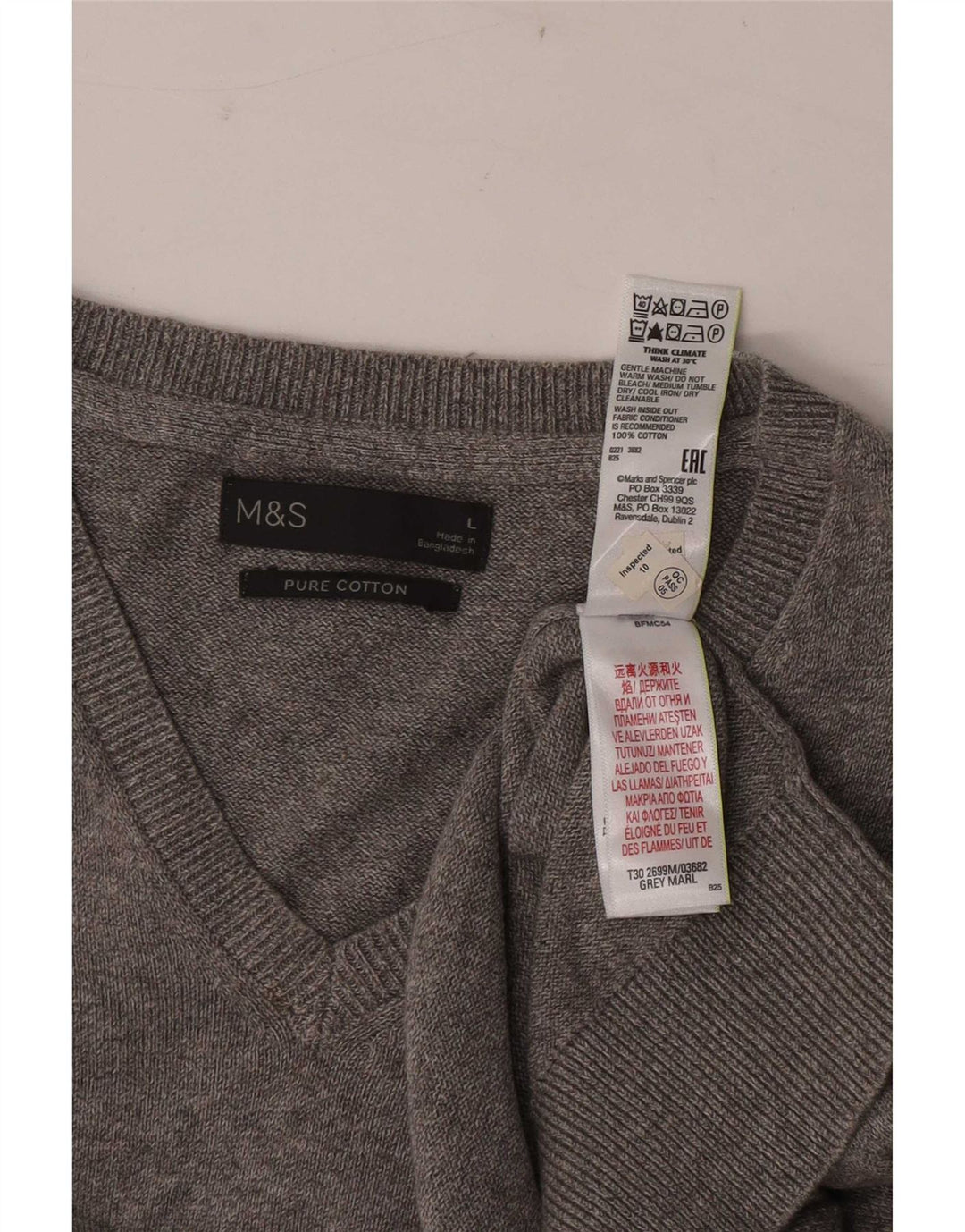 Marks & Spencer - Camiseta sin mangas para hombre, talla grande, algodón gris