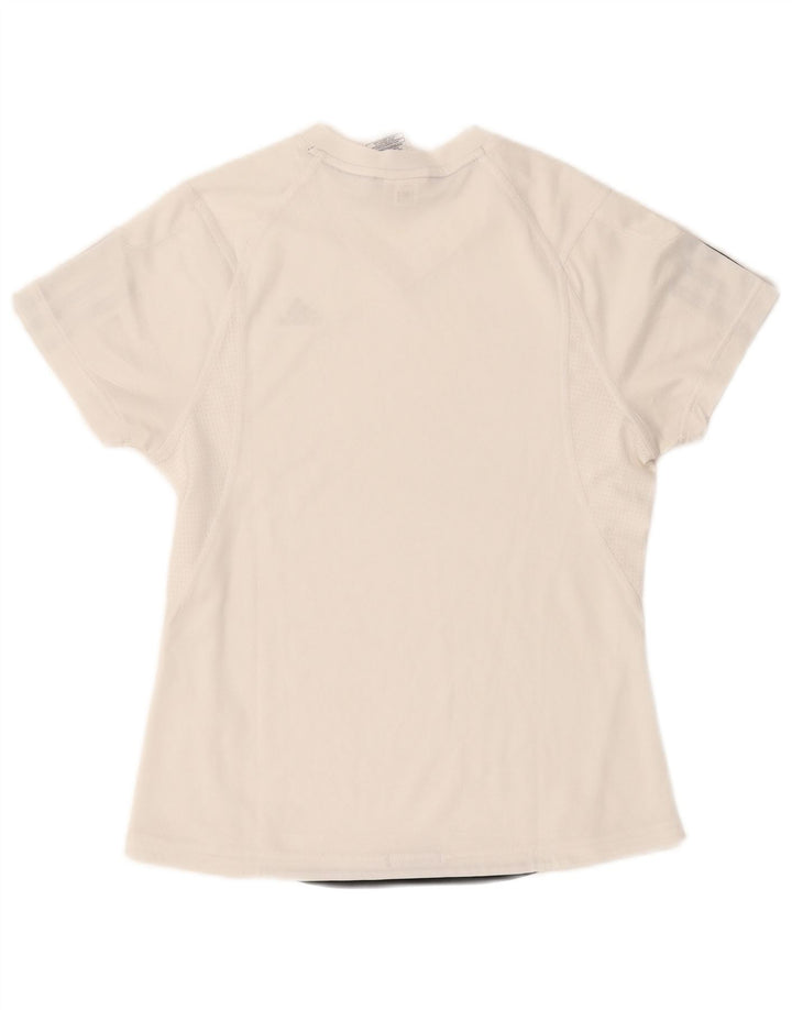 Adidas Mujer Climacool Camiseta Top UK 10 Pequeño Poliéster Blanco