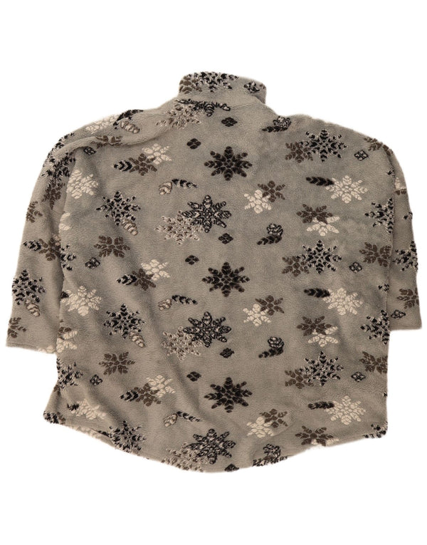 Ann Christine Chaqueta polar de manga 3/4 para mujer UK 44 Gris medio Floral