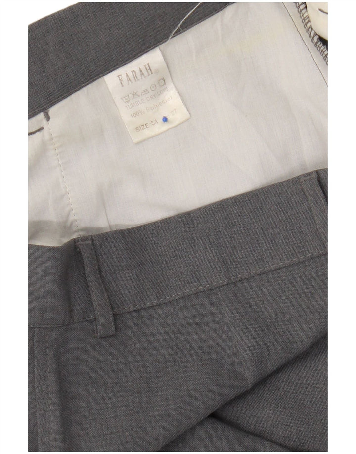Farah Pantalones Casuales Rectos Para Hombre W34 L27 Poliéster Gris