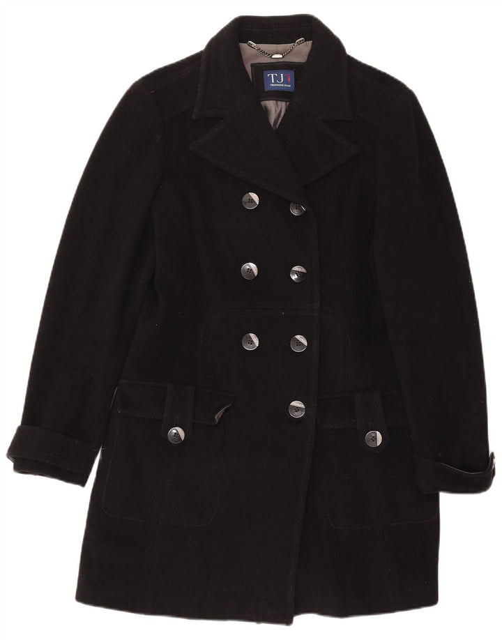 Abrigo Mujer Trussardi Jeans Cruzado IT 44 Mediano Lana Negro