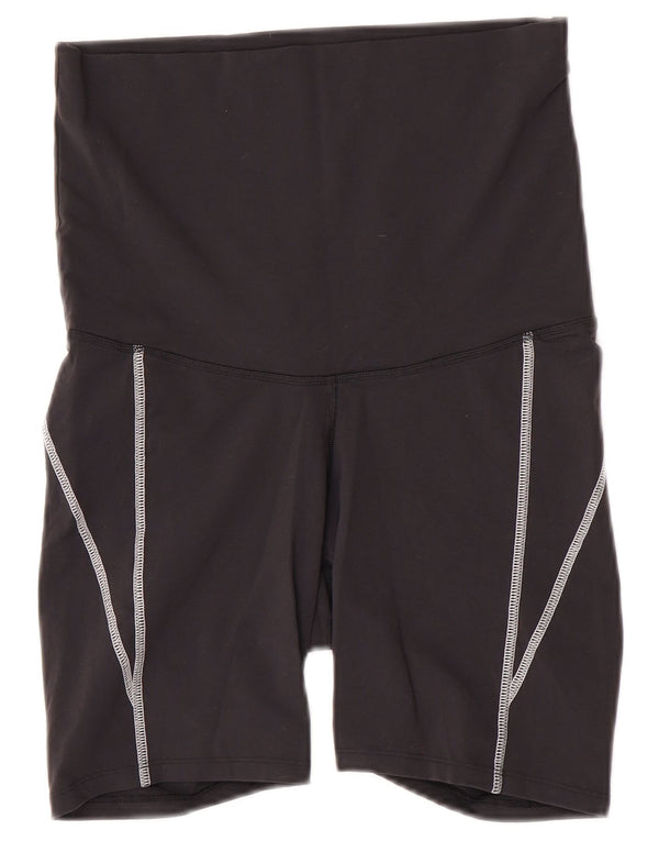 Reebok Pantalones cortos deportivos de cintura alta para mujer UK 12/14 Mediano Negro Poliamida