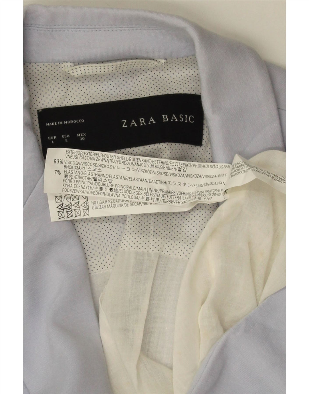 Zara Chaqueta Blazer De 1 Botón Para Mujer UK 44 Grande Viscosa Azul