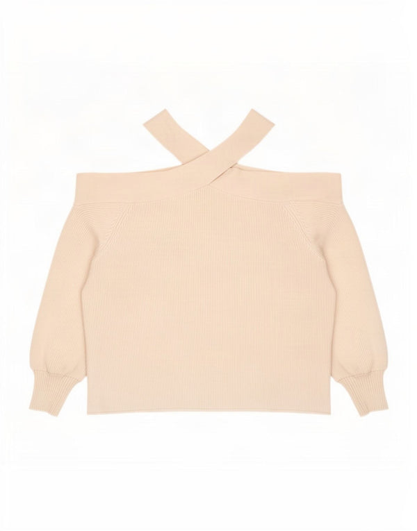 Zara Mujer Top Extragrande Con Hombros Descubiertos UK 10 Small Viscosa Blanca