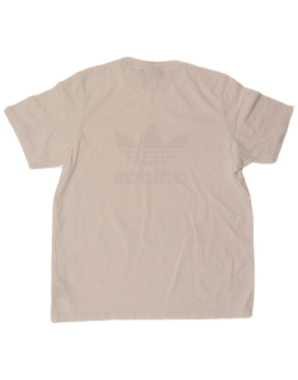 Adidas - Camiseta gráfica para hombre, talla grande, algodón blanco