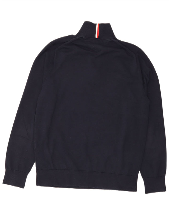 Tommy Hilfiger Jersey con cuello y cremallera para hombre de algodón azul marino mediano