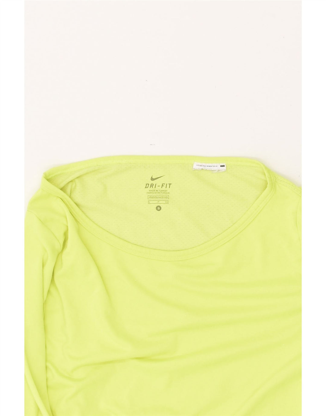 NIKE Mujer Dri Fit Top Manga Larga UK 10 Pequeño Poliéster Verde