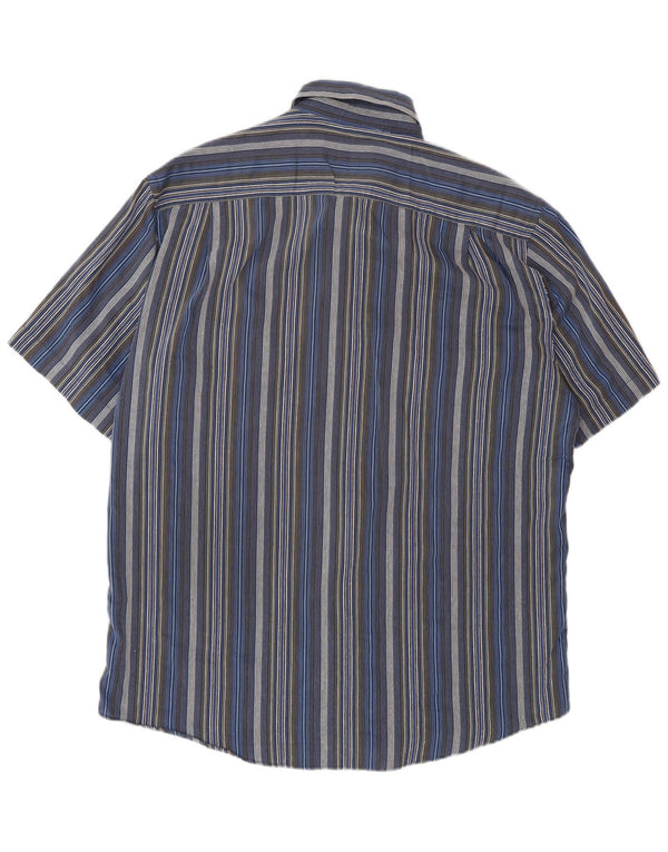 Camisa Missoni Sport Hombre Manga Corta Algodón Rayas Azul Medio