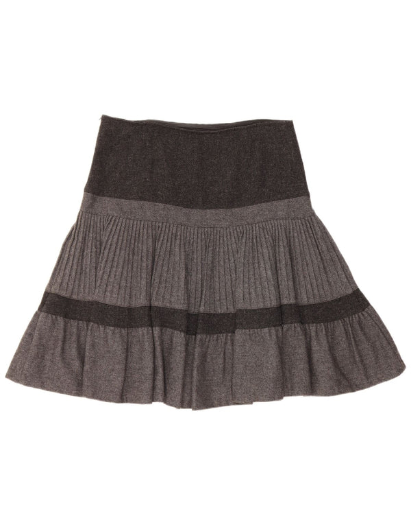Benetton Falda Acampanada W32 Large Gris Colorblock