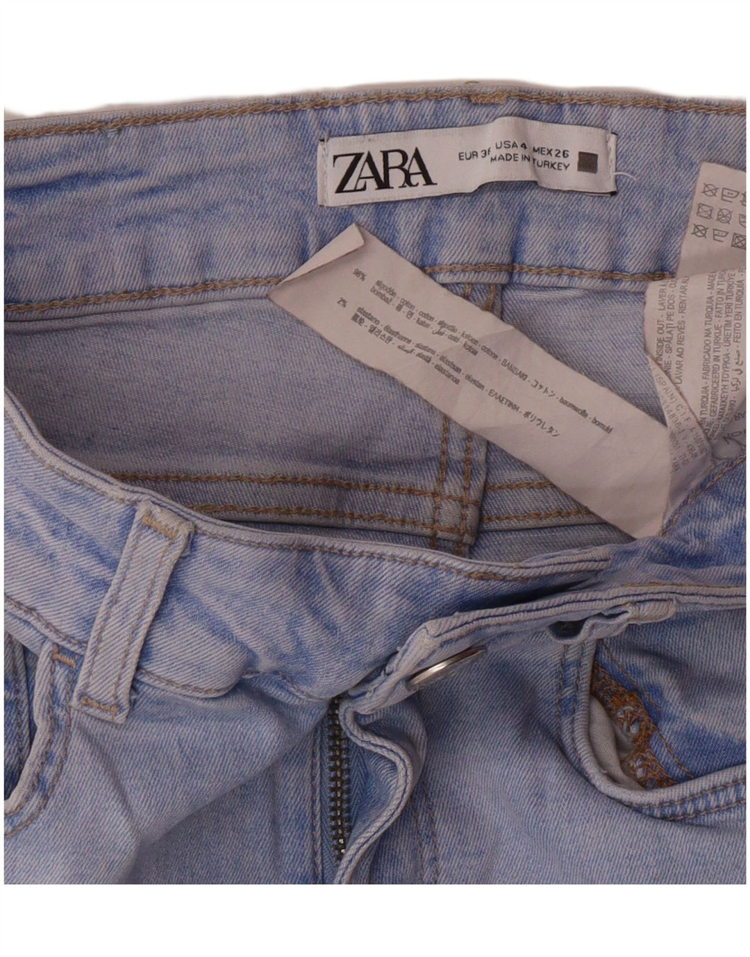 Zara Vaqueros Pitillo Mujer EU 36 XS W26 L27 Azul Algodón Moderno