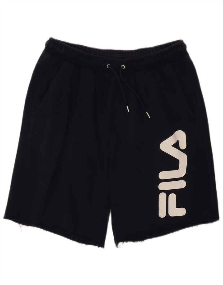 Fila Shorts deportivos gráficos para hombre Algodón azul marino mediano