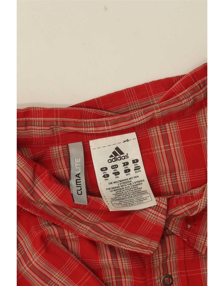 Adidas - Camiseta de manga corta Climalite para hombre, talla 2XL, color rojo, poliamida