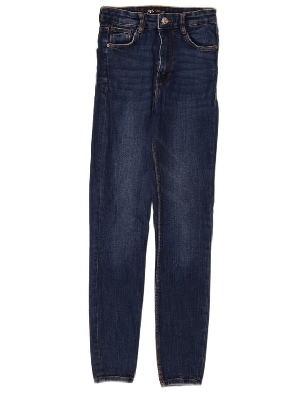 Zara Vaqueros Pitillo Mujer EU 36 XS W26 L29 Azul Marino Algodón