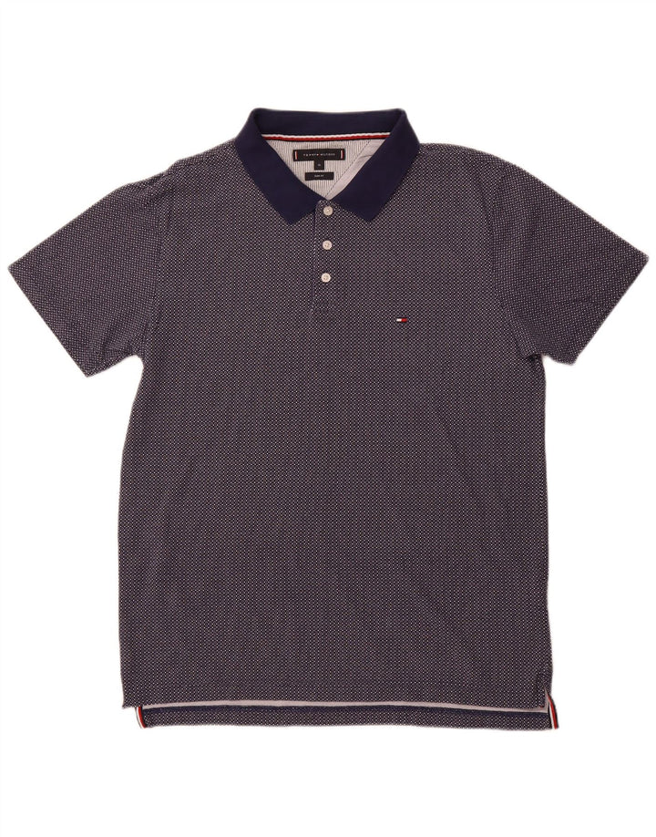 TOMMY HILFIGER Polo para hombre XL Algodón con lunares azul marino