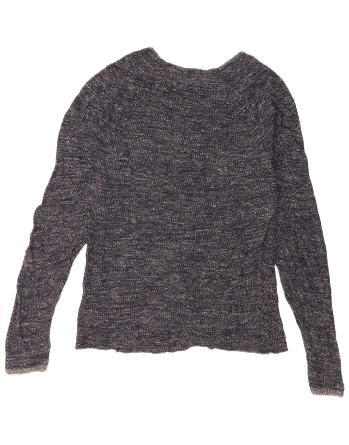 Zara Hombre Jersey De Cuello Redondo Jersey Grande Azul Marino Moteado