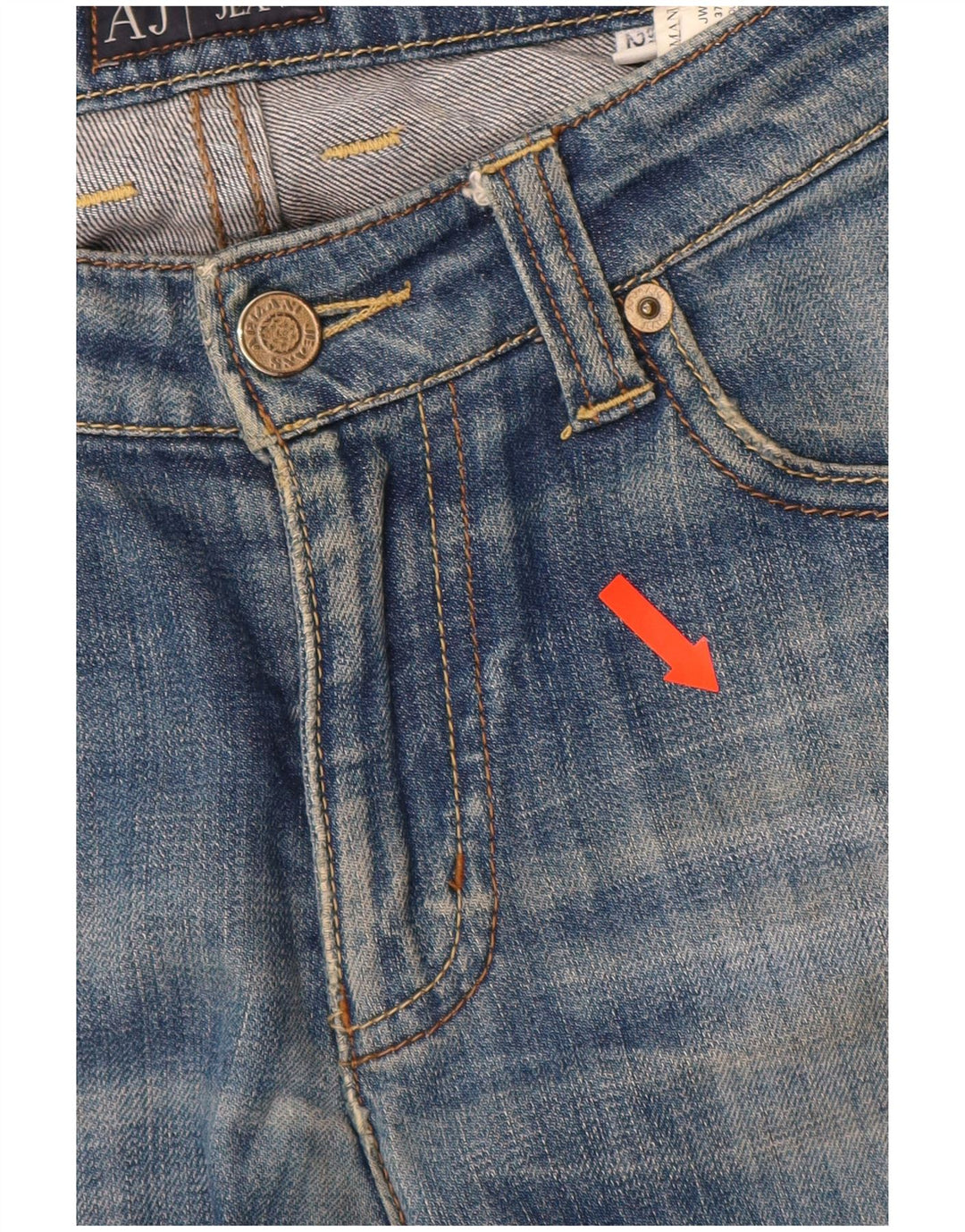 ARMANI Vaqueros Rectos Indigo Mujer W27 L28 Algodón Azul