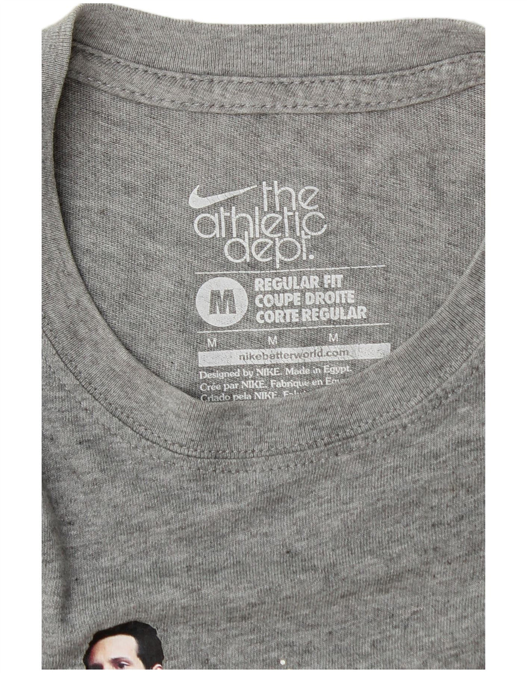 NIKE Hombre Regular Fit Graphic Camiseta Top Gris Medio