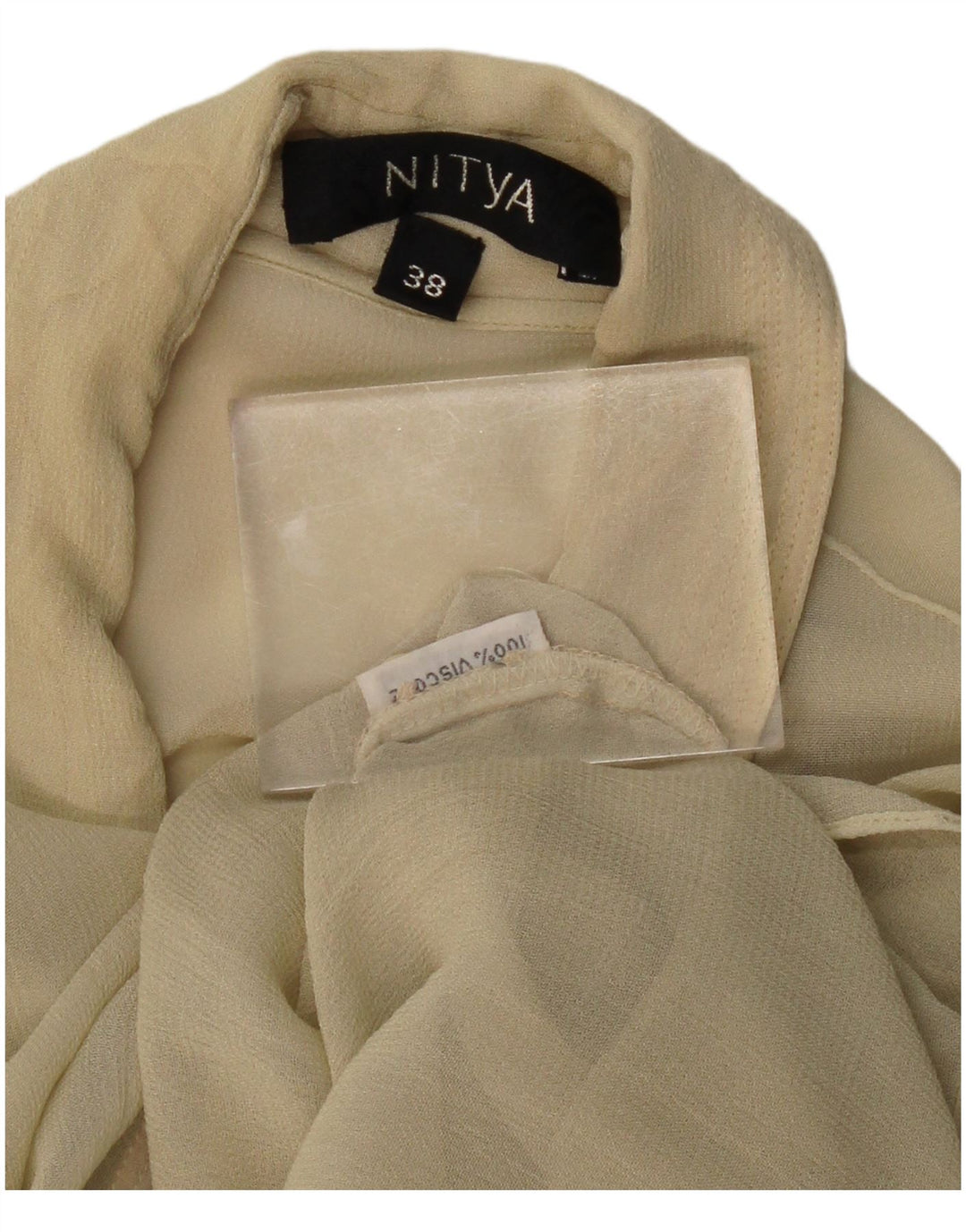 Blusa camisera transparente para mujer Nitya EU 38 Viscosa beige medio