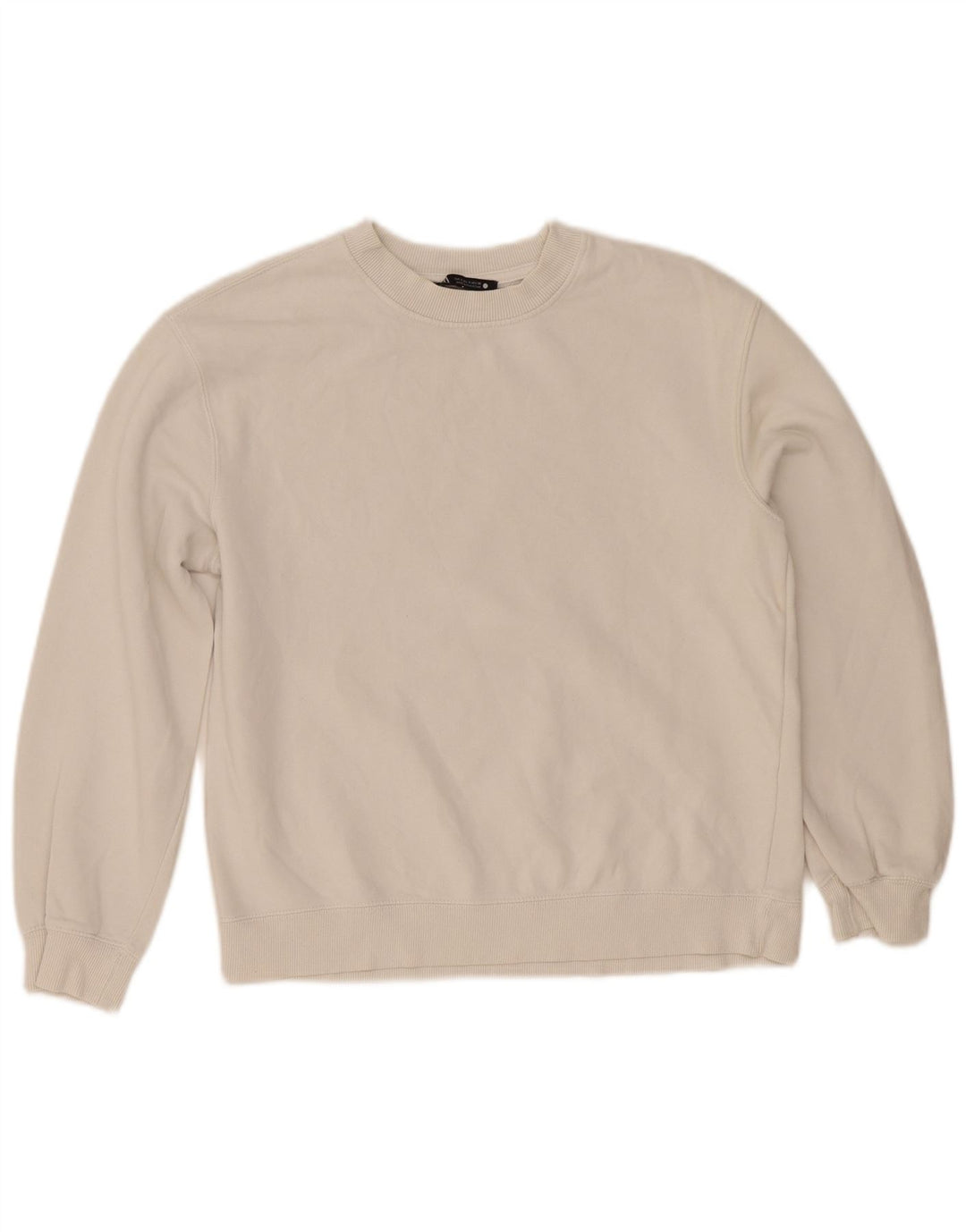 Zara Mujer Crop Sudadera Jumper UK 10 Small Blanco