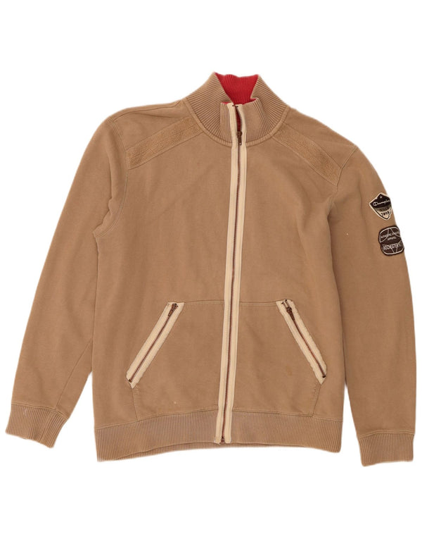 Champion Chaqueta de chándal para hombre, talla grande, algodón beige