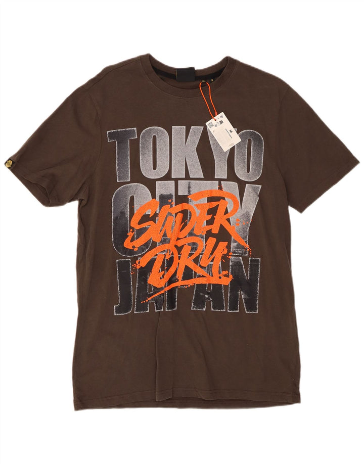 SUPERDRY Camiseta gráfica para hombre Top de algodón gris medio