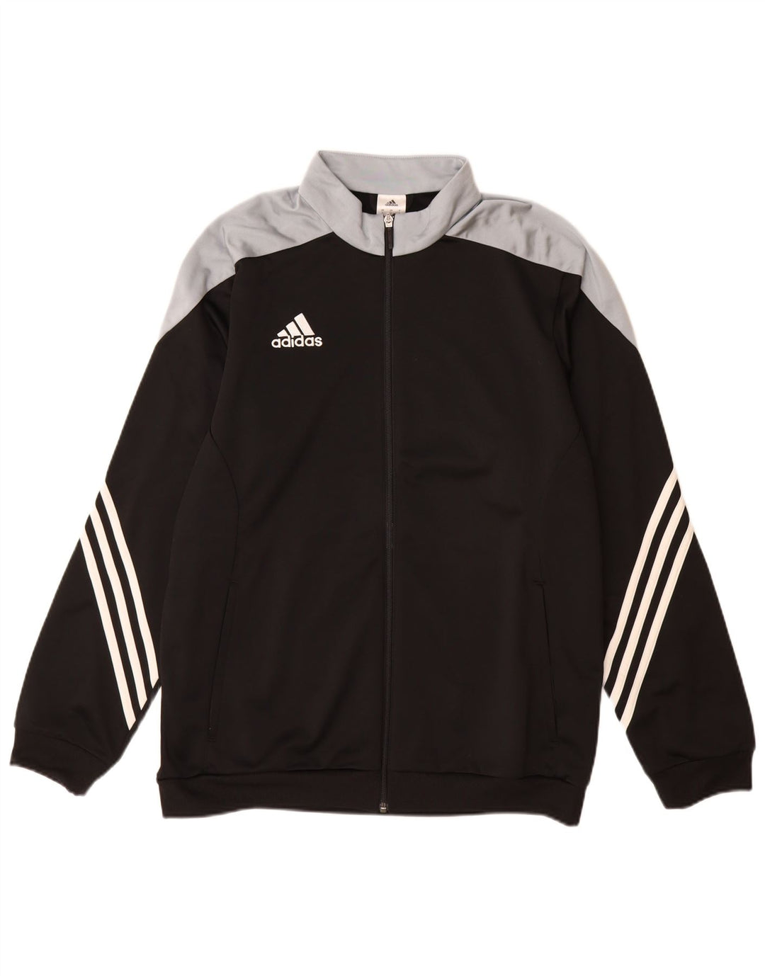 ADIDAS Hombre Chándal Top Chaqueta Grande Negro Colorblock Poliéster