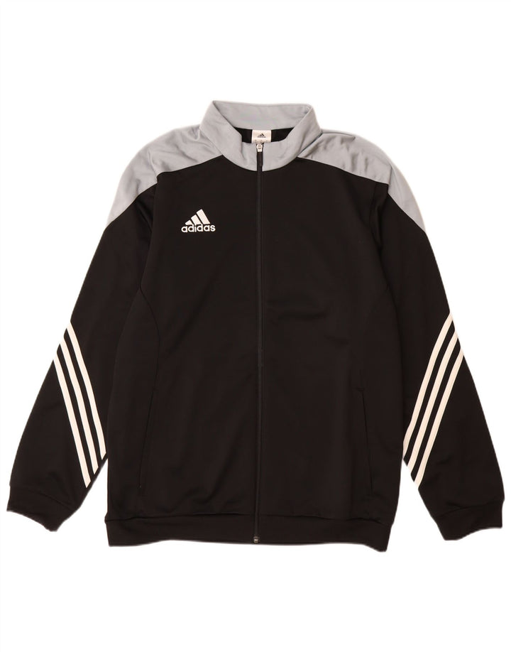 ADIDAS Hombre Chándal Top Chaqueta Grande Negro Colorblock Poliéster