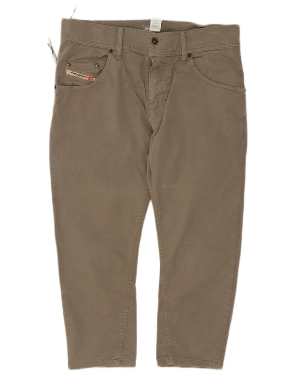 Diesel Pantalones Capri Slim Mujer W29 L22 Algodón Caqui