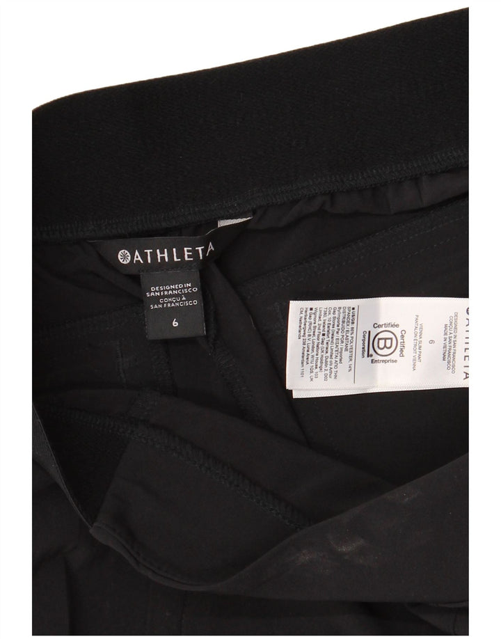 ATHLETA Pantalones chinos cónicos para mujer US 6 Medium W30 L30 Poliéster negro