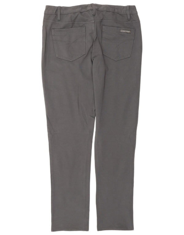 CALVIN KLEIN Pantalones casuales delgados para mujer US 14 XL W34 L32 Viscosa gris