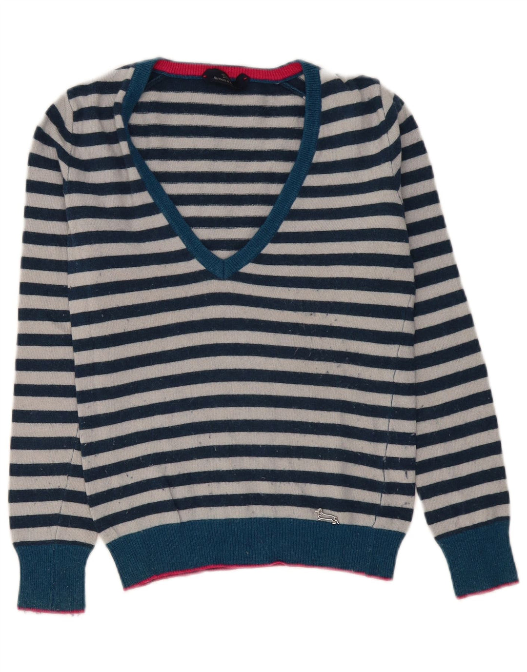 HARMONT & BLAINE Suéter con cuello en V para mujer UK 10 Small Azul marino