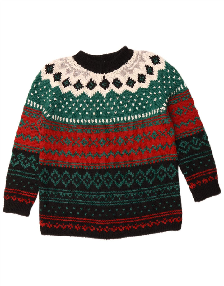Vintage mujer tortuga cuello jersey suéter Reino Unido 16 grande multicolor