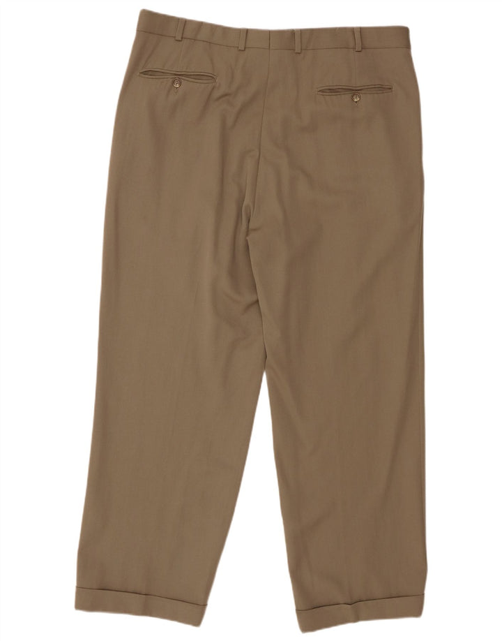 BROOKS BROTHERS Pantalón de traje con pinzas para hombre W36 L29 Lana beige