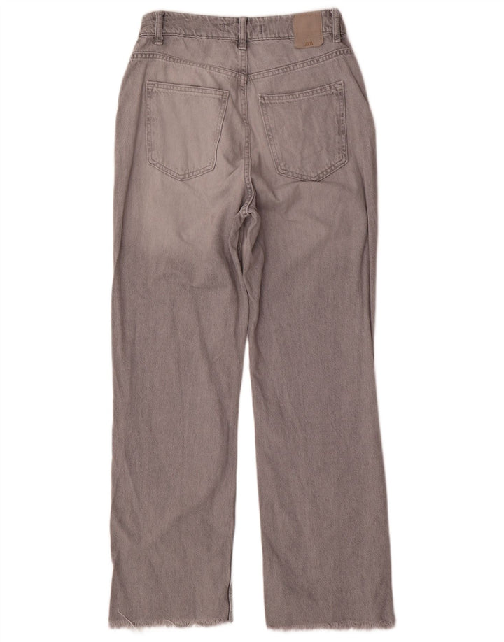 Zara Jeans Rectos Para Mujer EU 38 Small W28 L29 Gris