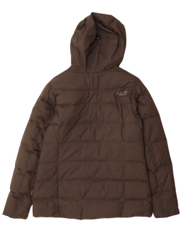 Jack Wolfskin Chaqueta Acolchada con Capucha Mujer UK 12/14 Marrón Medio Poliamida