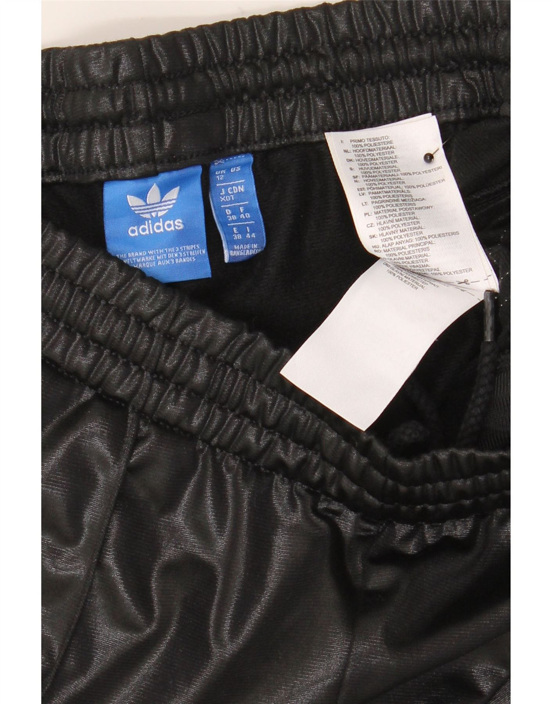 Adidas Pantalones de chándal para mujer UK 12 Medium Negro Poliéster