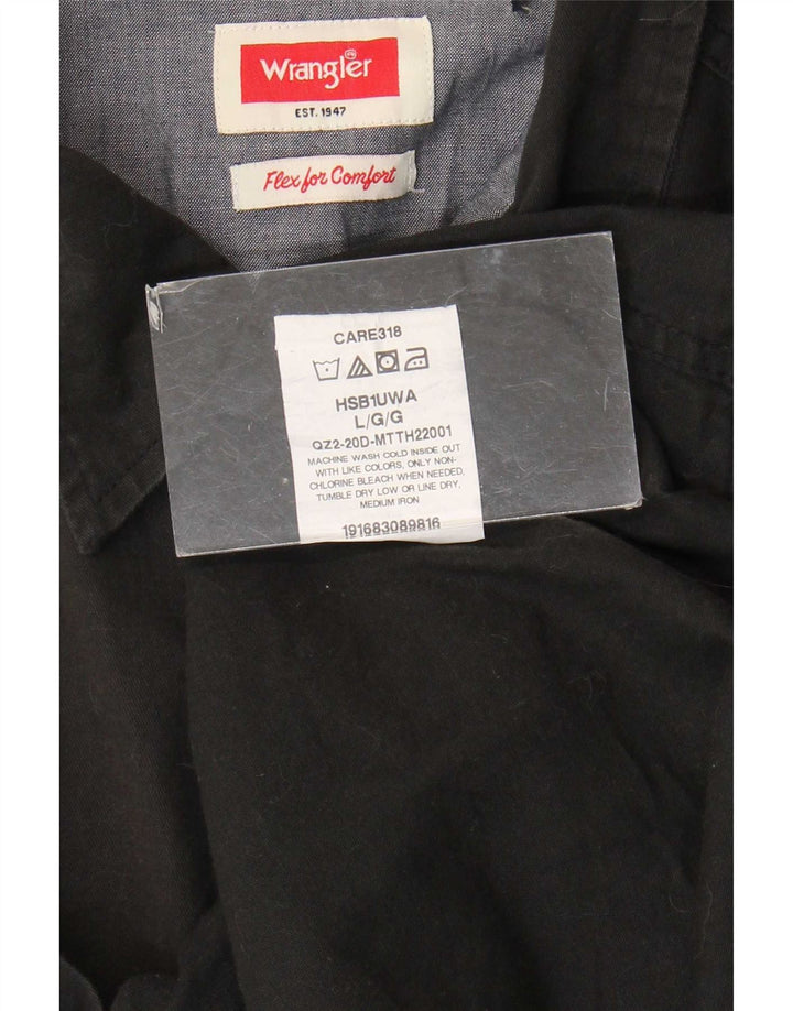 Wrangler - Camisa de manga corta para hombre, talla grande, color negro