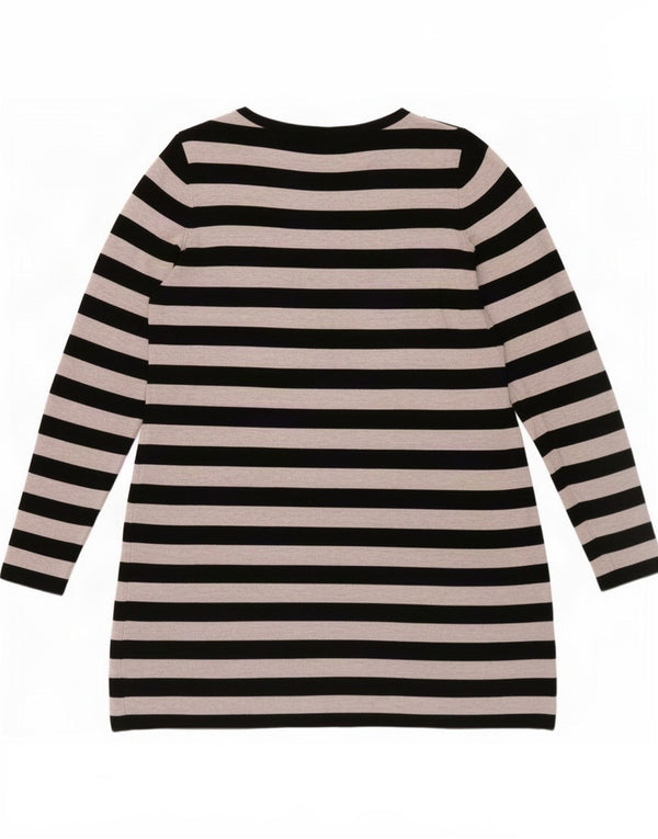 Marks & Spencer Vestido tipo jersey de manga larga para mujer UK 40 XL Negro a rayas